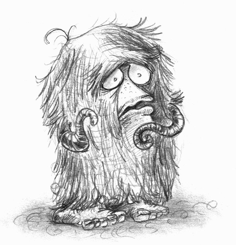 Monstre pelut espantat
